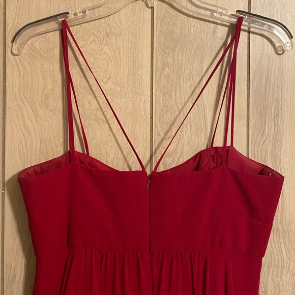 David’s Bridal Spaghetti Strap Chiffon Dress With Beaded Empire - Picture 6 of 9